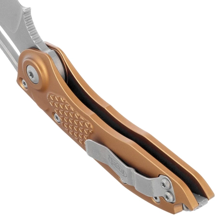 Nóż automatyczny Microtech Stitch S/E-A Tan Aluminum, Apocalyptic by Borka Blades and Tony Marfione (169-10APTA)