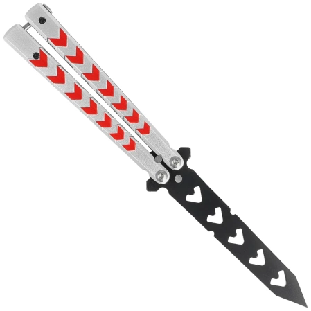 Nóż treningowy Third Decor Habitat Balisong White/Red Aluminium, Black 420 (K2813-2)