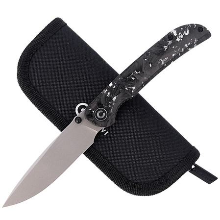 Civivi Knife Imperium Shredded Carbon Fiber / Silvery Shred, Stonewashed Nitro-V (C2106B)