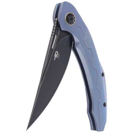 Bestech Marukka Blue Titanium, Black Stonewashed M390 by Kombou Knife (BT2002B)