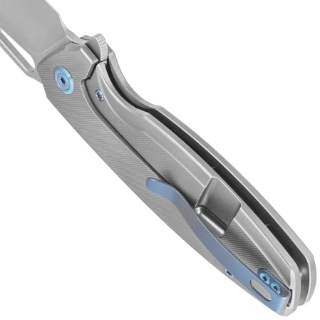 Kubey Tityus Knife Gray Titanium, Bead Blasted 14C28N (KB360A)