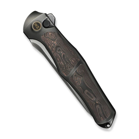 Nóż składany WeKnife 702XI LE No 145/150 Gray Integral Titanium/Copper Foil Carbon Fiber, Polished Gray M390 (WE07B-3)