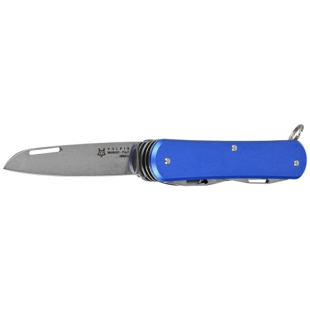Fox Vulpis F4 Sky Blue Aluminum, Polished N690Co Pocket Knife (FX-VP130-F4 SB)