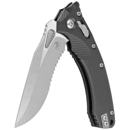 Nóż składany Microtech Amphibian Ram-Lok S/E Black Fluted G10, Stonewashed P/S M390MK by Tony Marfione (137RL-11FLGTBK)