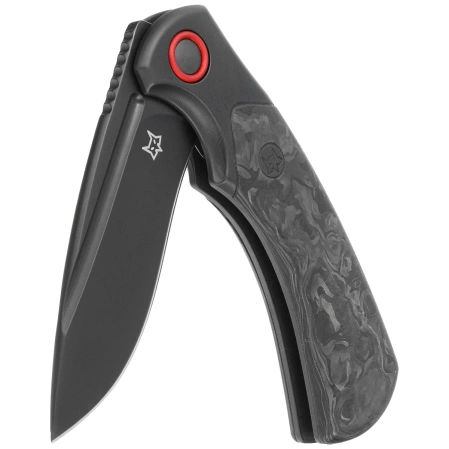 Fox 40th Anniversary Folding Knife Marble Carbon Fiber, Black PVD M390 knife (FX-F2017 R)