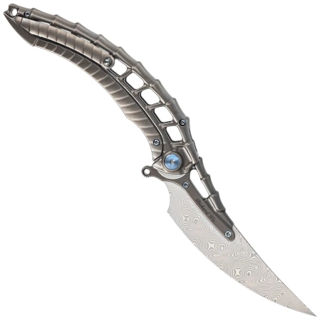 RikeKnife Alien 4 Dark Gray Titanium, Damasteel by Richard Wu (RK-ALIEN4-DG)