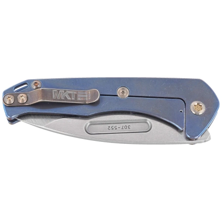 Medford Praetorian Slim D/P Knife, Blue Titanium, Bronze HW/Clip, Tumbled S45VN by Greg Medford (MK2084TD-37A2-T1C1-Q4)
