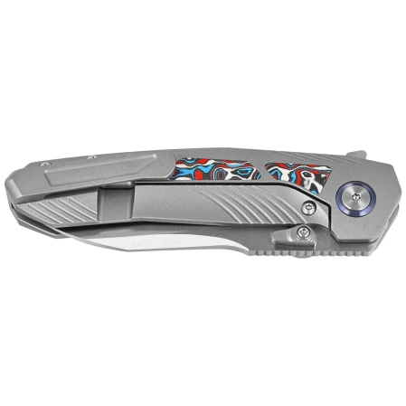 Nóż składany Remette Kestrel Gray Titanium/Multicolored Carbon Fiber, Satin CPM S35VN (RTPO-B)