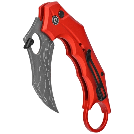 Civivi Incisor II Knife Red Aluminum, Stonewashed Damascus (C16016B-DS1)