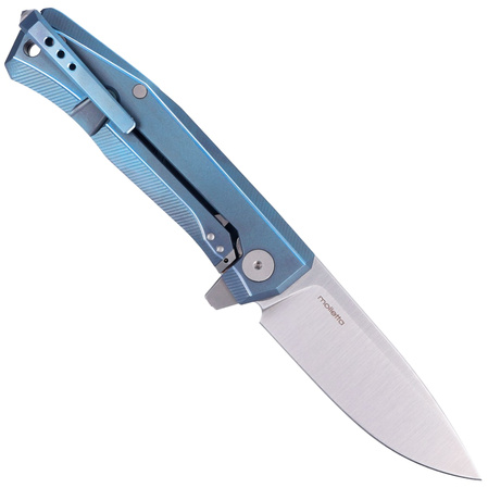 LionSteel Myto Knife Blue Titanium, Satin M390 by Molletta (MT01 BL)