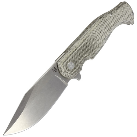 Fox Knife Eastwood Tiger OD Green Canvas Micarta, Stonewashed D2 by Gudy Van Poppel (FX-524 G)