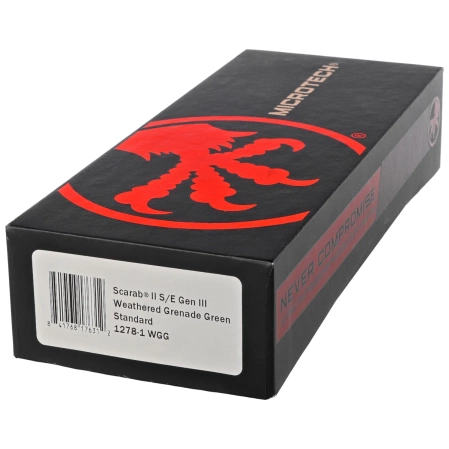 Microtech Scarab II Gen III S/E OTF Knife Weathered Grenade Green Aluminum, Weathered Grenade Green M390MK by Tony Marfione (1278-1WGG)