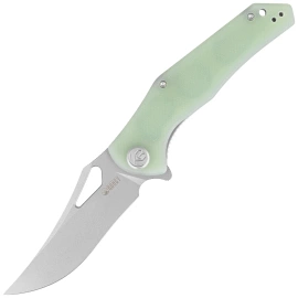 Nóż składany Kubey Phemius KU149D Jade G10, Sandblasted 14C28N
