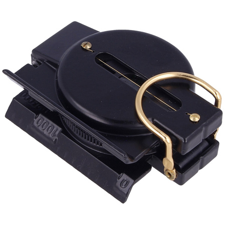 Barbaric Military Metal Compass Lenticular Busol, Black (33105)
