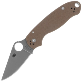 Spyderco Para 3 Sprint Run Knife Brown G10, Satin CPM 15V by Sal and Eric Glesser (C223GPBN15V)