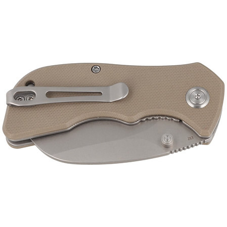 Kubey Knife Karaji Tan G10, Bead Blasted D2 (KU180B)