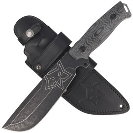 FOX Native Sandblasted Black Micarta, Black Idroglider Stone Washed D2 by Andrea Todesco (FX-611)