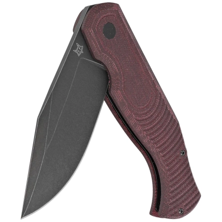 Fox Eastwood Tiger Burgundy Micarta, Black S90V by Gudy Van Poppel (FX-524 MB)