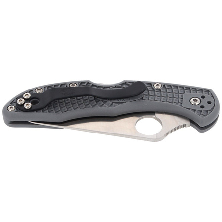 Spyderco Delica 4 FRN Gray Flat Ground PlainEdge Knife (C11FPGY)