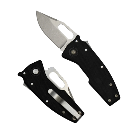 Demko Nano Shark CP Knife Black GRN, Stonewashed AUS10A by Andrew Demko (NANO-10A-Black GRN-CP)