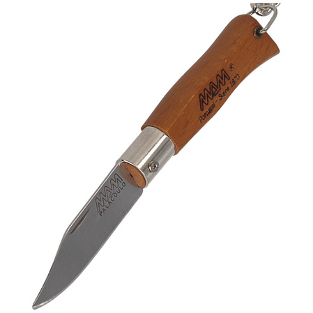 MAM Douro Mini Keychain Knife, Light Beech Wood, Inox HW, Satin 420 (2002-LW)