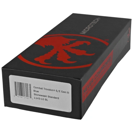 Microtech Combat Troodon Gen III S/E OTF Knife Blue Aluminum, Stonewashed M390MK by Tony Marfione (1143-10BL)