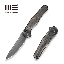 Nóż składany WE Knife 702XI LE No 146/150 Gray Integral Titanium / Copper Foil Carbon Fiber, Polished Gray M390 (WE07B-3)