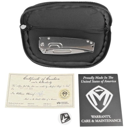 Medford Slim Midi Marauder Tanto Tumbled Titanium, Std HW, Brsh/Flm Tsunami Clip, Tumbled S45VN by Greg Medford (MK2014TT-01TM-TSCF-Q4)