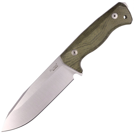 LionSteel Knife Green Canvas Micarta, Satin CPM 3V by Molletta (T6 3V CVG)