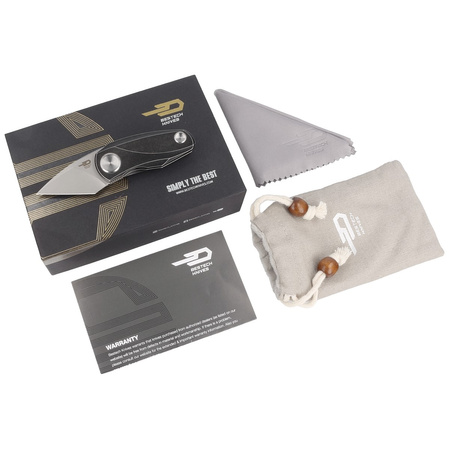 Nóż składany Bestech Tulip Frame Lock Black Titanium, Fine Stonewashed M390 by Ostap Hel (BT1913E)