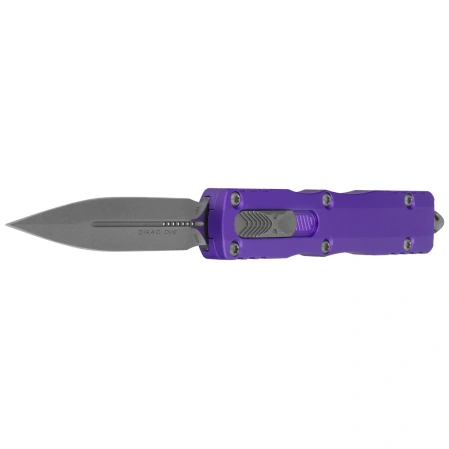 Microtech Dirac D/E OTF Knife Purple Aluminum, Apocalyptic M390 by Tony Marfione (225-10APPU)