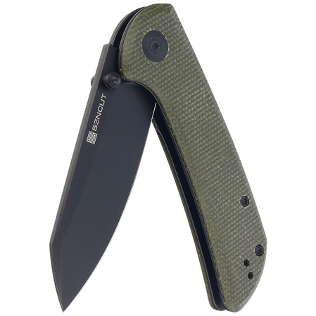 Nóż składany Sencut Fritch Green Canvas Micarta, Black Stonewashed 9Cr18MoV (S22014-1)