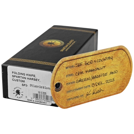 Nóż składany Spartan Blades Harsey Folder ''God & Country'' Titanium, Satin MagnaCut by William W. Harsey (SF5 Custom God & Country)