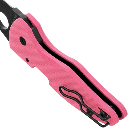 Spyderco MicroJimbo Sprint Run Knife Pink G10, Black DLC CPM S30V by Michael Janich (C264GPNBKP)