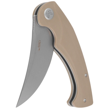 Kubey Scimitar Knife Tan G10, Beadblasted 14C28N (KU173M)