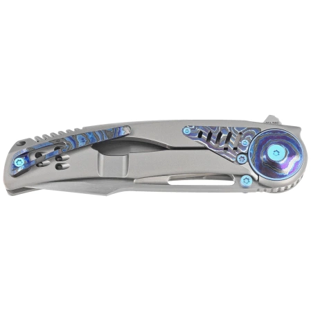 Reate GTR Knife Bead Blasted Titanium/Zircuti Inlay, Zircuti Clip, Hand Satin M390