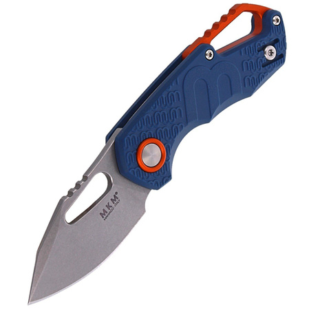 MKM Isonzo Clip Point Knife Blue FRN, Stonewashed N690 by Jesper Voxnæs (MK FX03-3PBL)