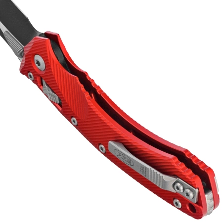 Microtech Amphibian Ram-Lok S/E Knife Fluted Red Aluminum, Black M390MK by Tony Marfione (137RL-1FLRD)