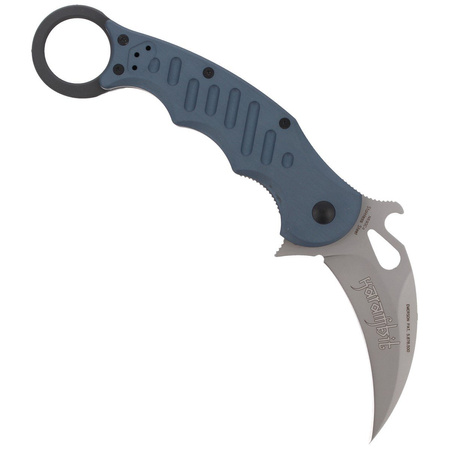 Fox Karambit Knife w/ Emerson Wave, Grey Aluminum, Sandblasted N690Co (478)