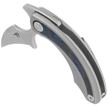 Nóż składany Bestech Strelit Gray Titanium/Black-Blue Marble Carbon Fiber, Satin/Stonewashed M390 by Ostap Hel (BT2103D)