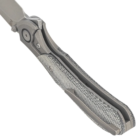 Nóż składany Bestech Constellation Grey Titanium/Black Micarta, Dark Bead Blasted/Stonewashed MagnaCut by Munko Knives (BT2501A)