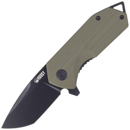 Kubey Knife Campe, Green G10, Dark Stonewashed D2 (KU203H)