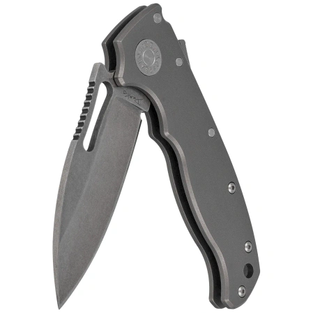 Demko AD20.5 Slicer Shark Knife Smooth Titanium, Stonewashed CPM 3V by Andrew Demko (AD20.5-3V-Smooth TI-SS)