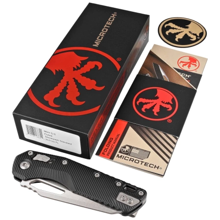 Microtech MSI S/E Fluted Black Aluminium, Stonewashed M390MK by Tony Marfione (210-10FL)