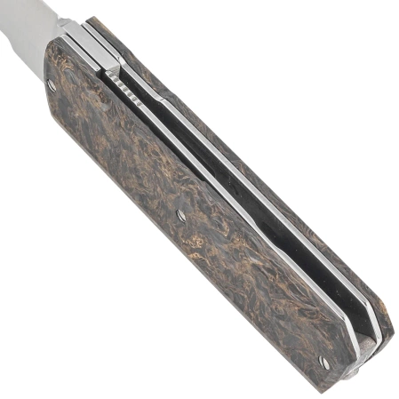 Nóż składany Maserin 410 Silver Black/Gold FatCarbon, Satin Elmax by Bruno Bruna (410/G)