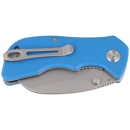 Kubey Knife Karaji Blue G10, Bead Blasted D2 (KU180C)