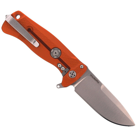 Nóż składany LionSteel SR22A Orange Aluminum, Satin Sleipner by Molletta (SR22A OS)