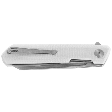 Nóż składany Bestechman Dundee Sheepfoot White G10, Grey PVD/Satin D2 by Ostap Hel (BMK09C)