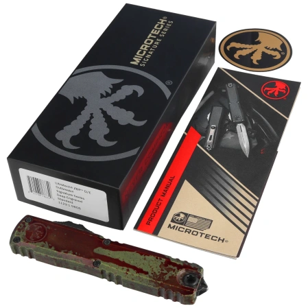 Nóż automatyczny OTF Microtech Ultratech Gen III ZBP D/E Signature Outbreak Aluminium, Outbreak M390MK by Tony Marfione (1122-1OBDS)