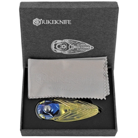 Nóż składany Rike Knife RK Cicada-G Gold Titanium, Bead Blasted M390